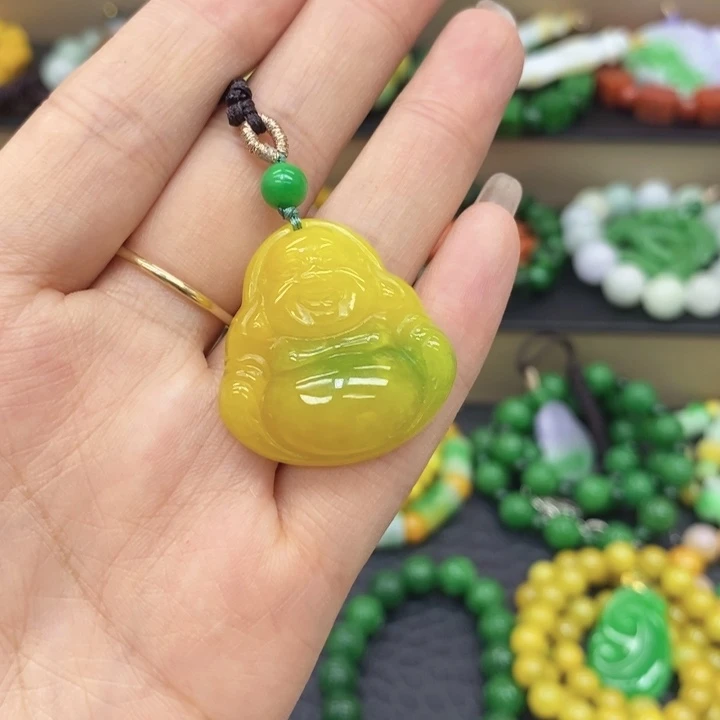 谁***月翡翠未镶嵌颈饰项链24