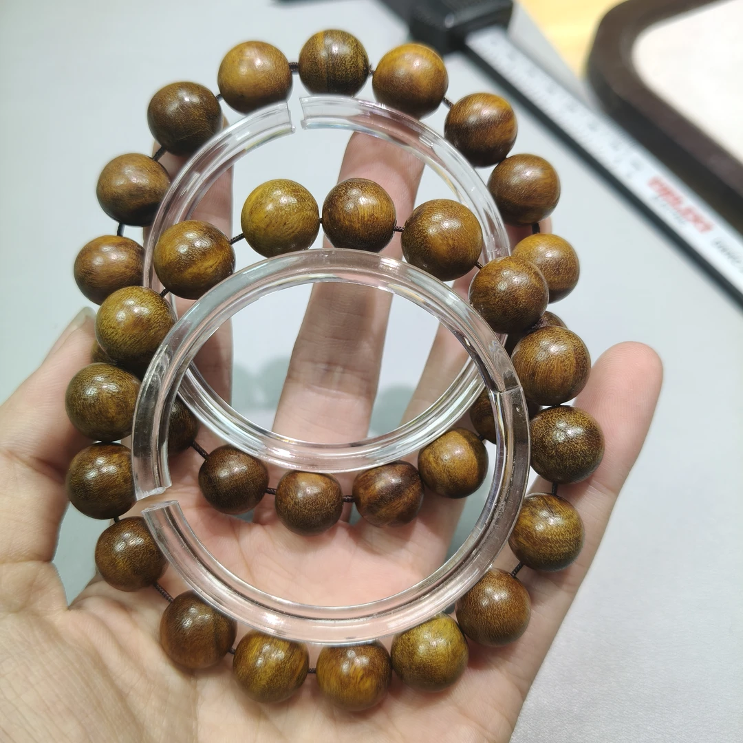 B65 绿檀卡1.2圆珠单圈手串