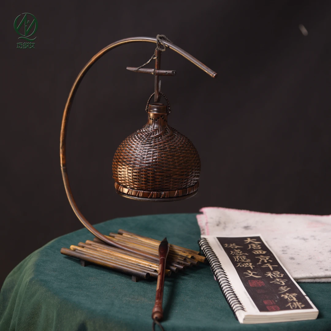 竹编香插香座茶室摆件竹编香炉复古茶道摆件室内供奉香薰炉檀香饰