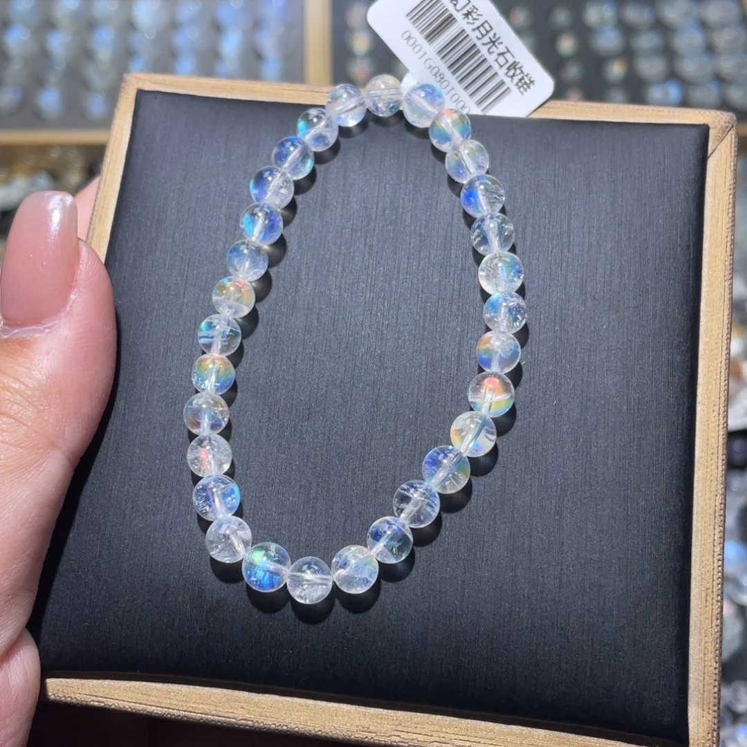 手链未镶嵌长石马岛幻彩月光石手链6mm