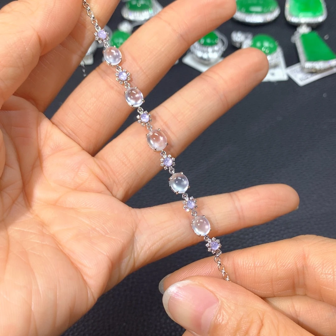 18K金镶嵌手链翡翠翡翠