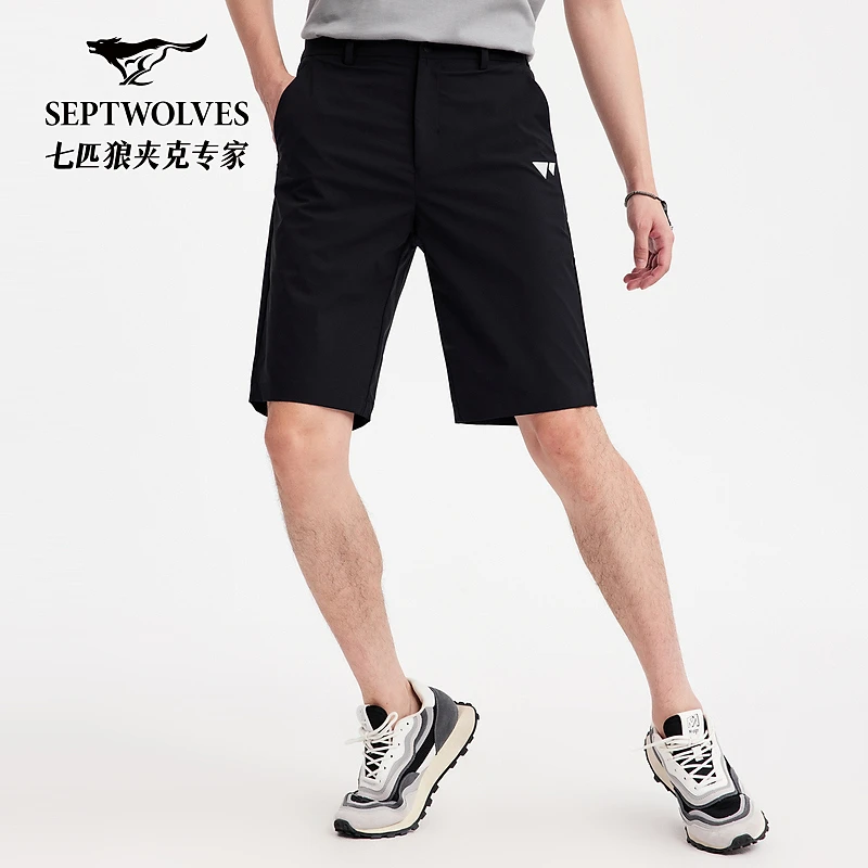 【抗皱】七匹狼男士夏季短裤透气跑步训练健身运动裤短裤男裤4636