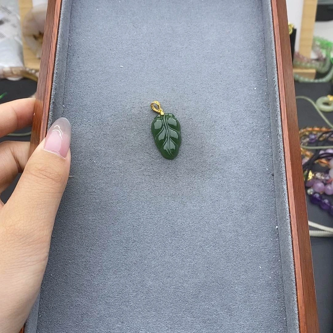 和田玉吊坠(不含链)银S925镶嵌