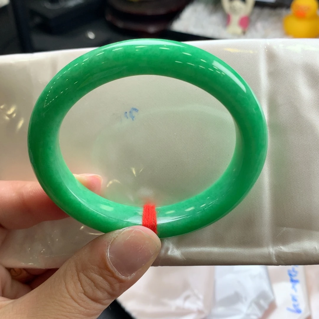 翡翠未镶嵌手镯54.4贵妃（满绿强推），36号