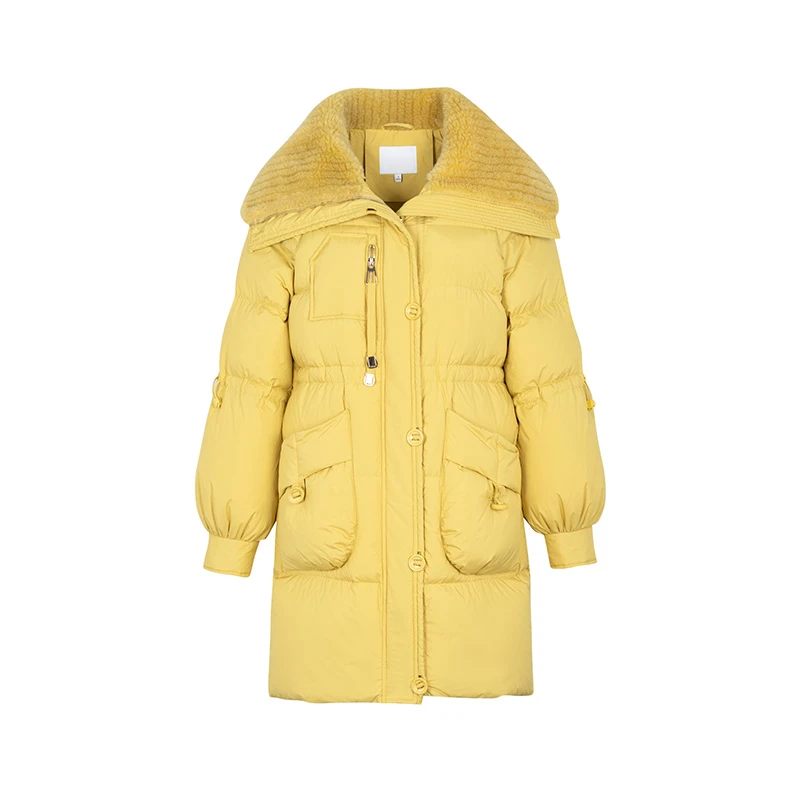 【丽公主】商场同款冬季新品羊羔毛大翻领鹅绒服N0910B34915