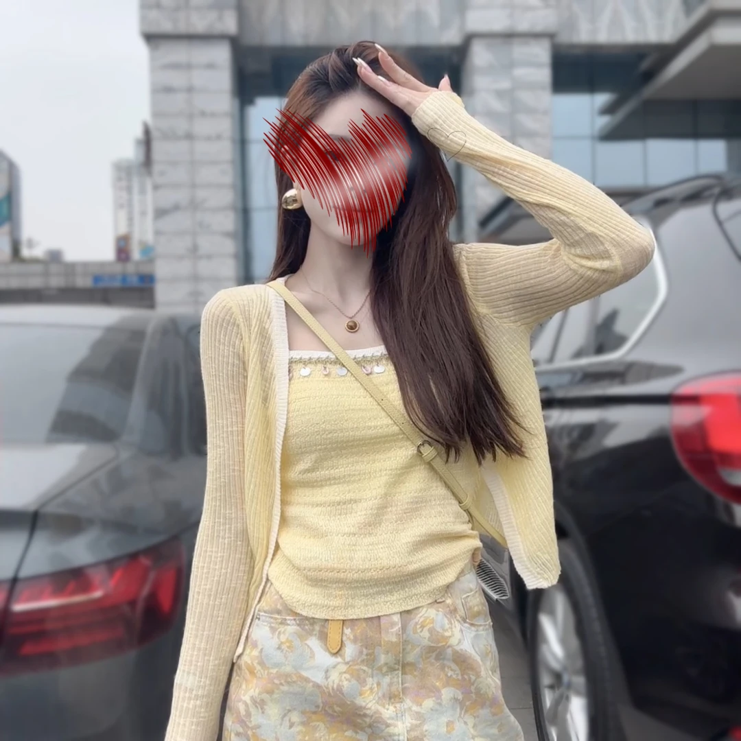 春夏新款外搭薄款时尚气质背心法式纯欲风两件套