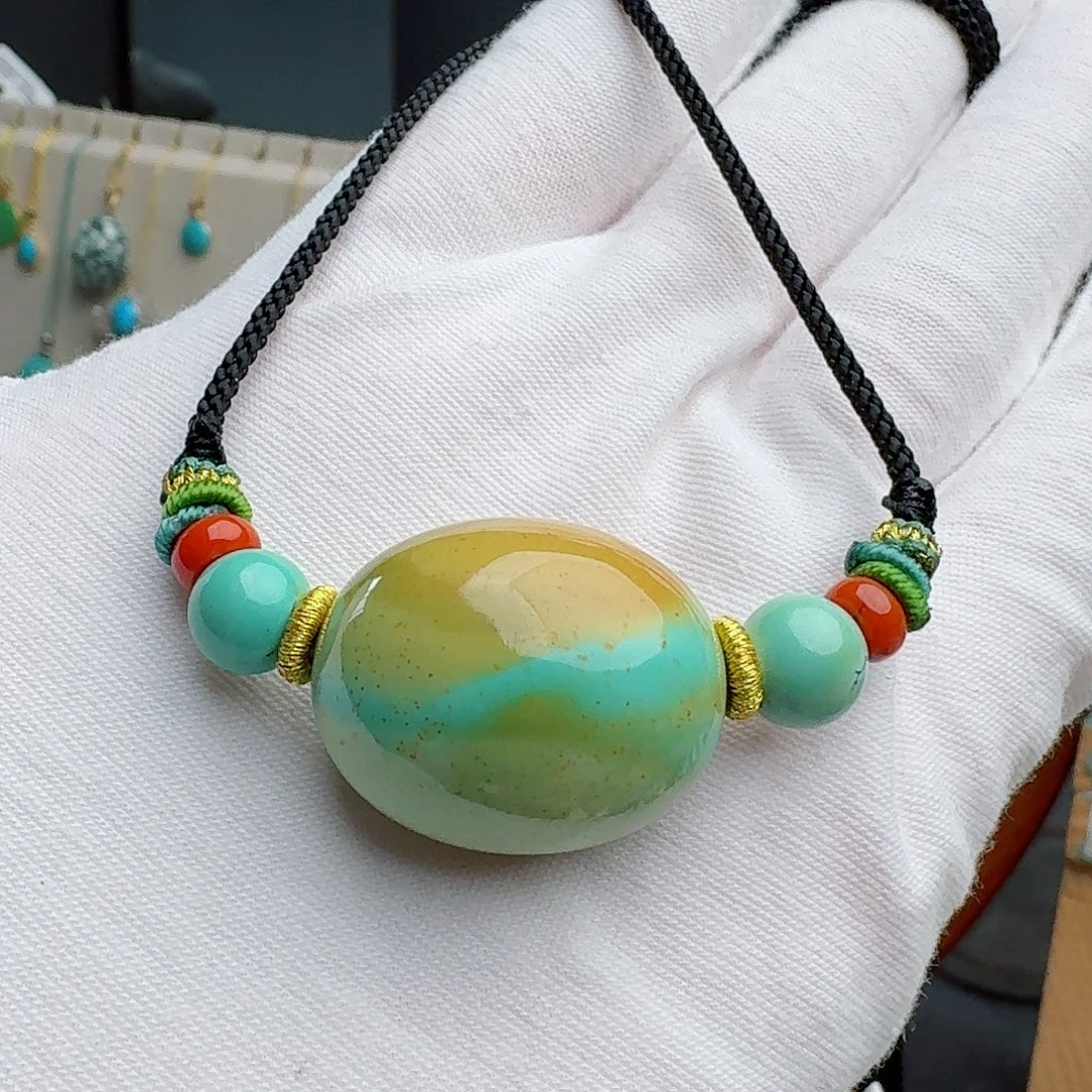 绿松石未镶嵌颈饰锁骨珠