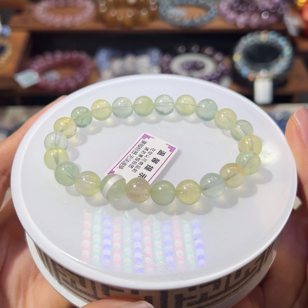 葡萄石未镶嵌手链8m拉丝糖果彩葡萄石