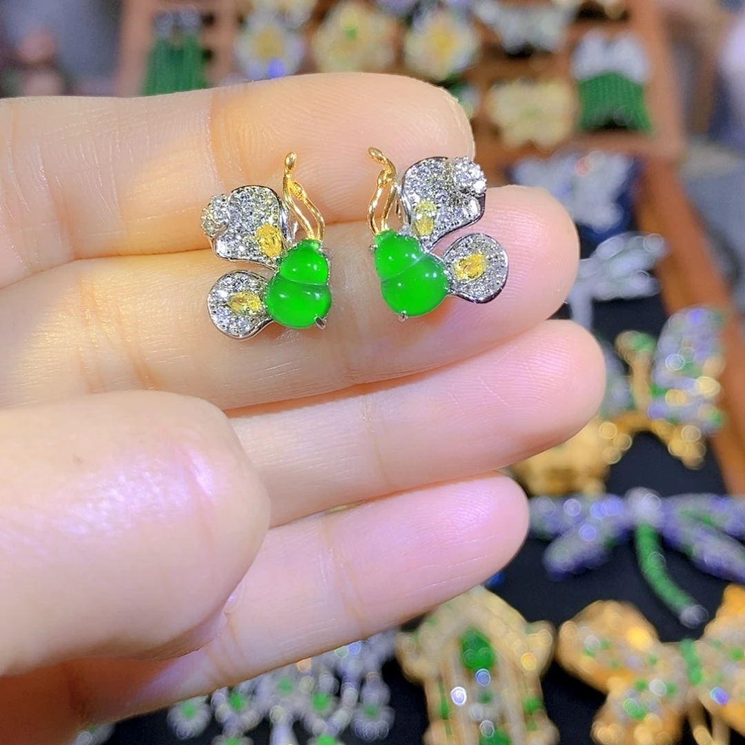 银S925镶嵌挂件翡翠