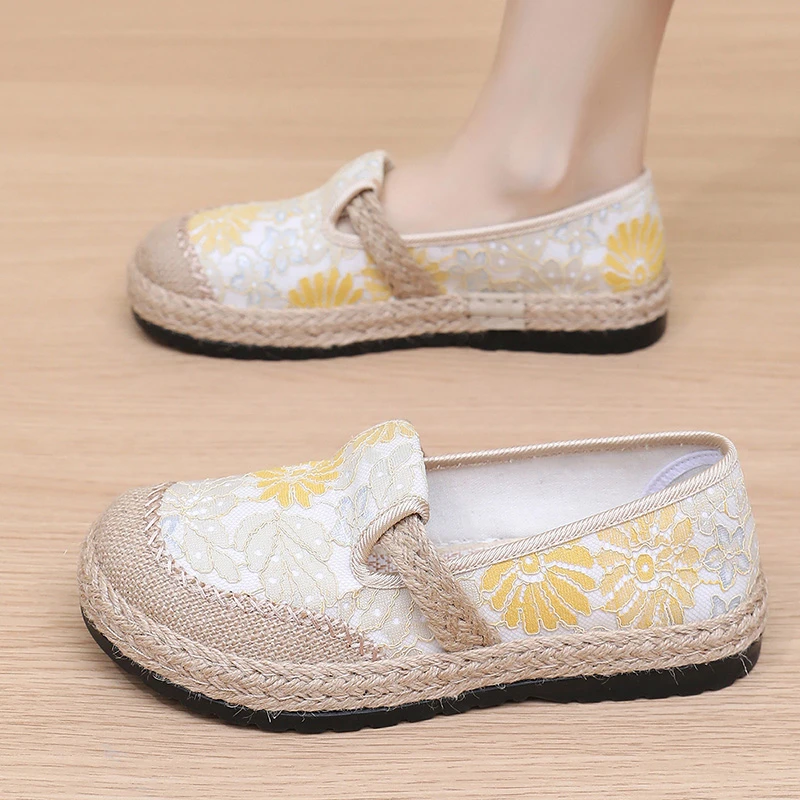 2025新款渔夫鞋一脚蹬轻便透气防滑耐磨女单鞋软底舒适老北京布鞋