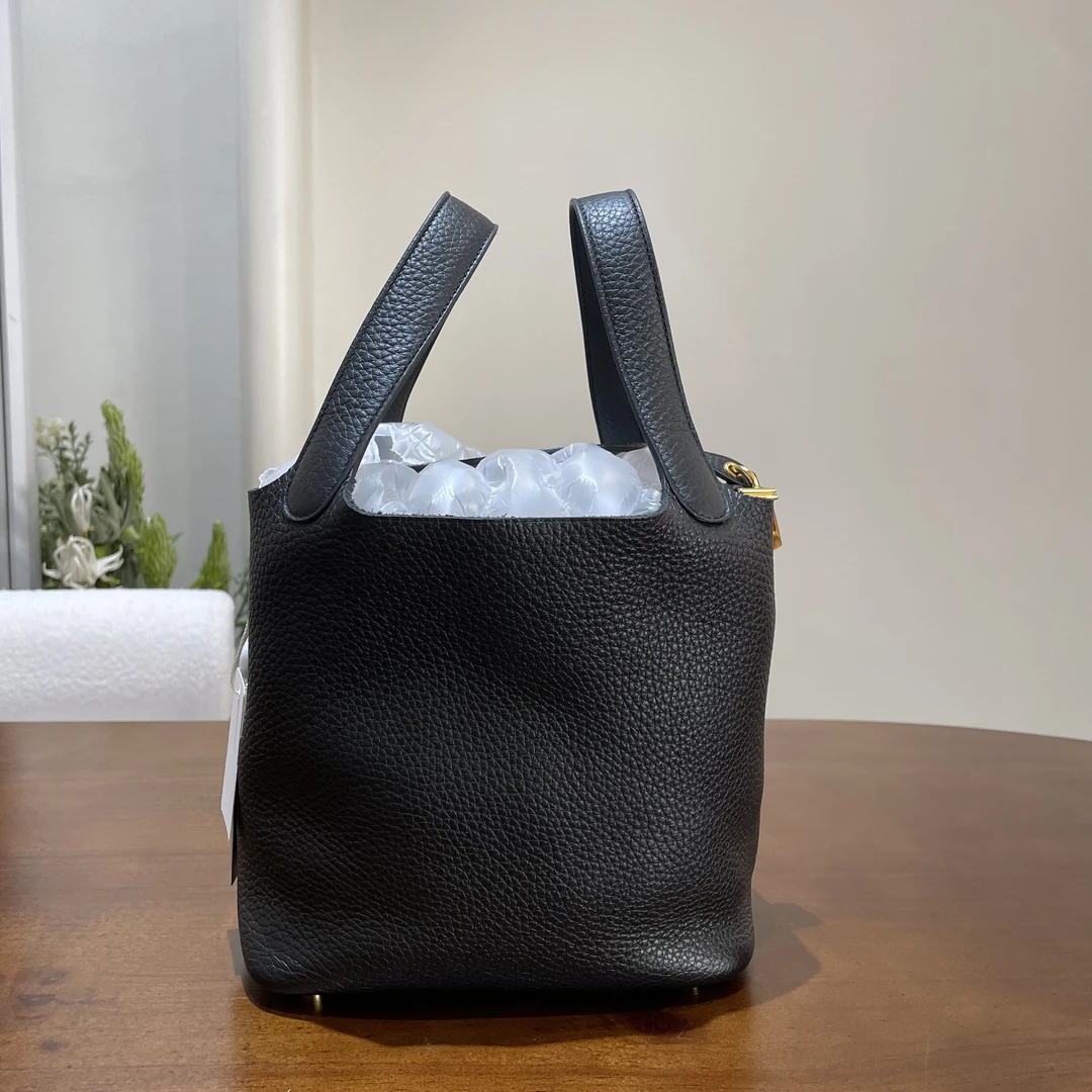 95新 Hermes/爱马仕 Hermes爱马仕菜篮子18黑金U US561421