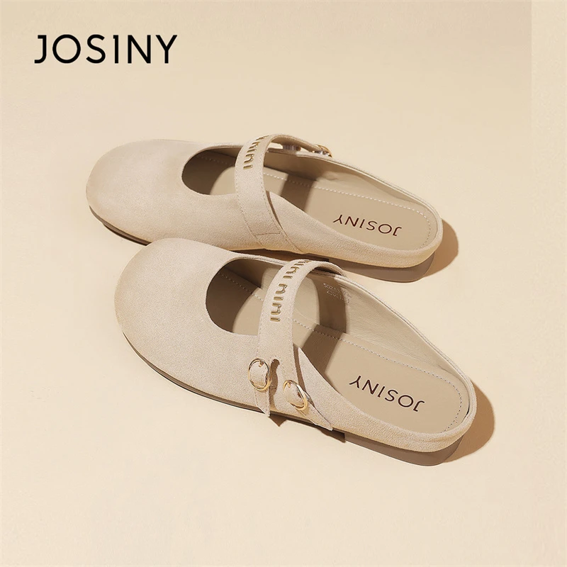 卓诗尼休闲勃肯鞋2025夏季新款一脚蹬懒人鞋平底软底包头半拖鞋SS