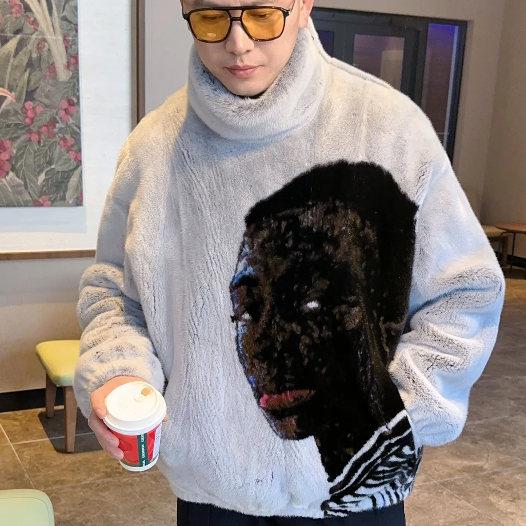 【南兮】NANXI小众设计套头衫秋冬潮流人像套头宽松休闲炸街款上衣