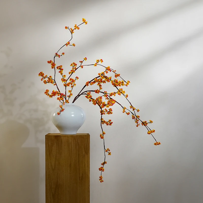 海虹景品南蛇藤仿真新年年宵花高端摆设玄关装饰花艺摆件仿真花