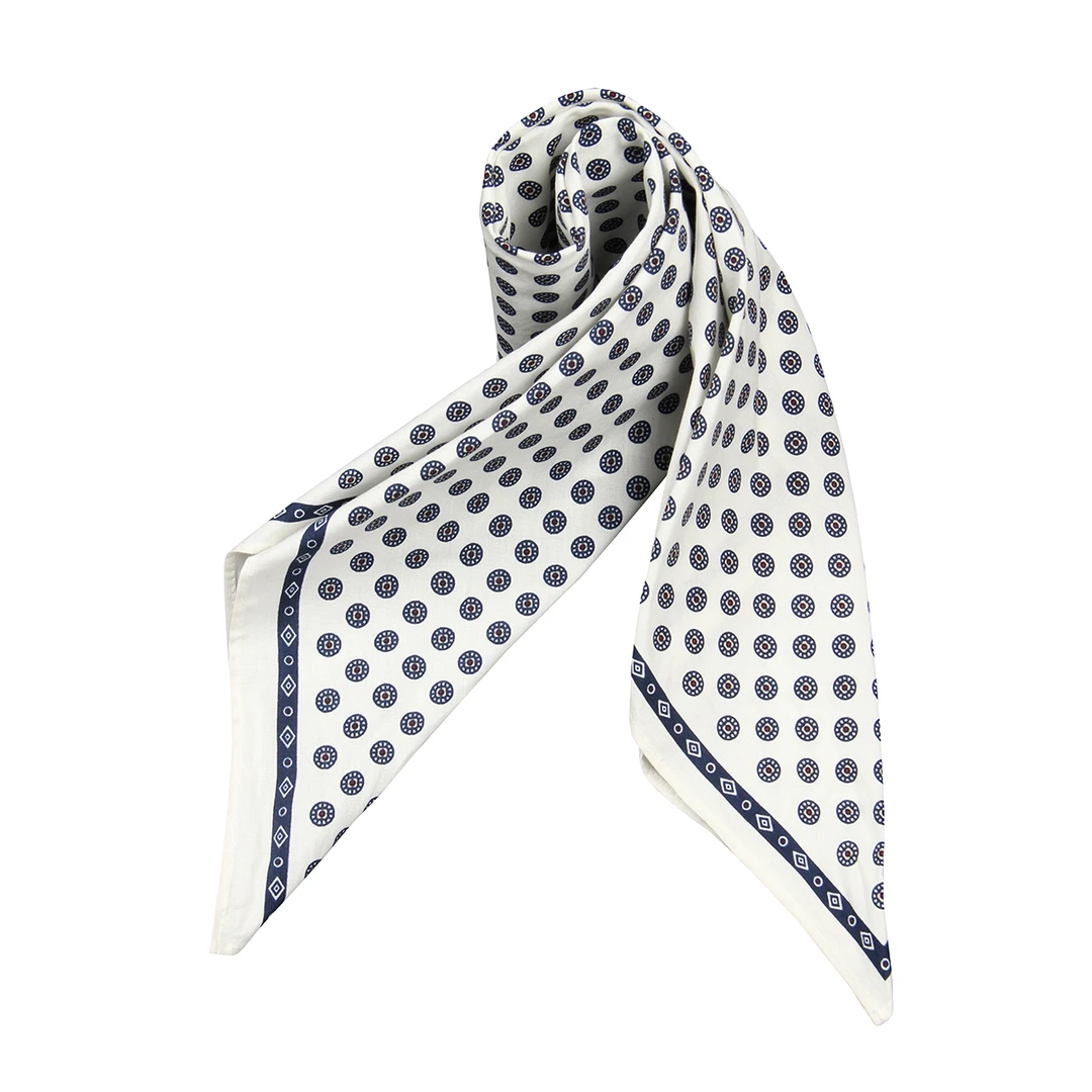 欧美风春秋薄款棉几何圆点黑白色52*52CM空姐银行小方巾丝巾领巾