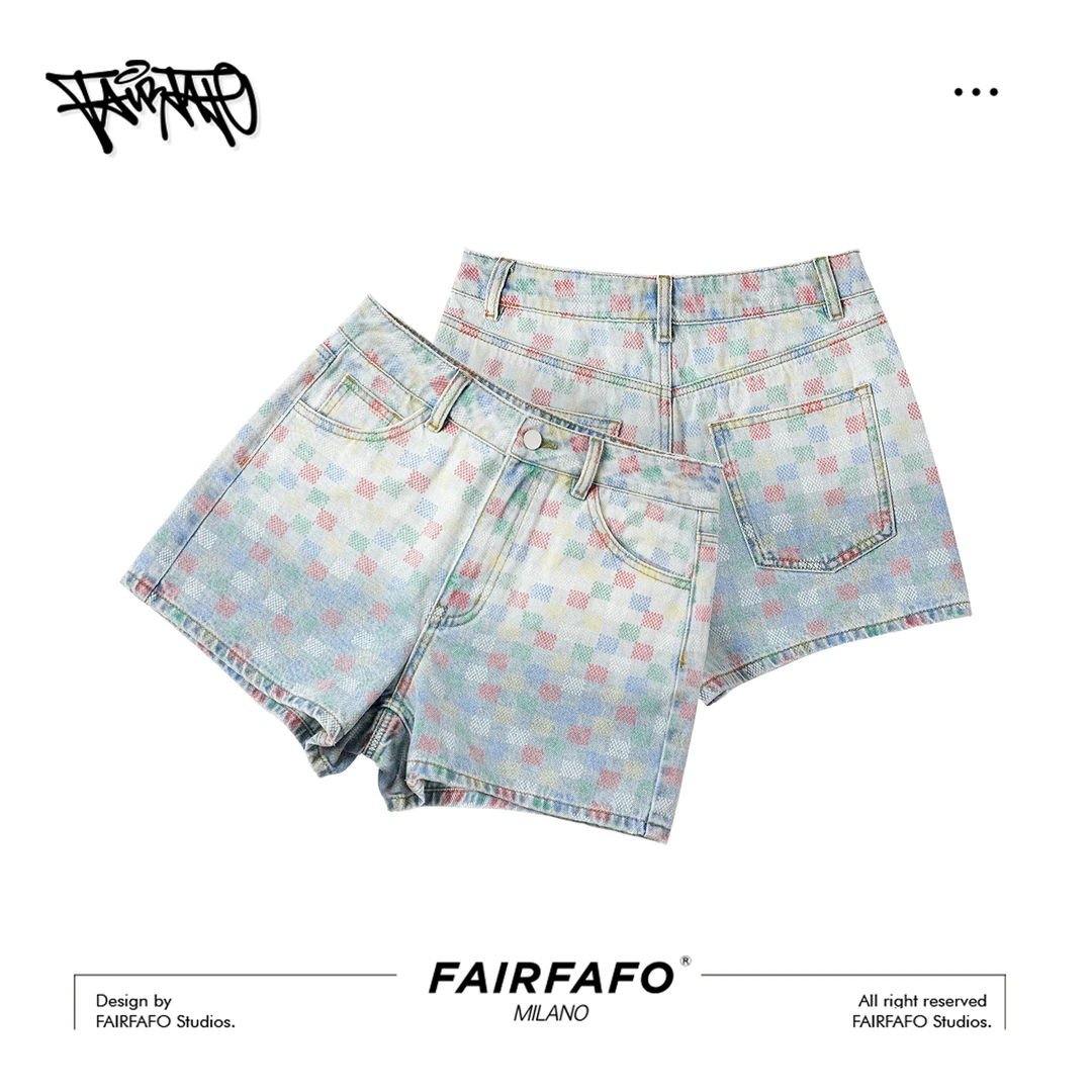 【彩色棋盘格短裤】XW5KB0740