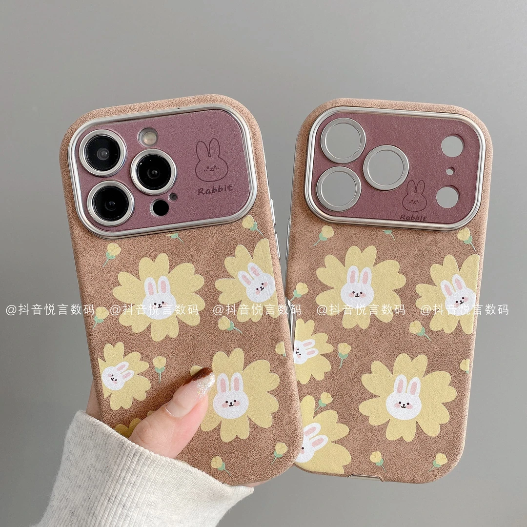 贴皮大视窗适用iphone17promax苹果16手机壳15/14/13/12/11花兔子