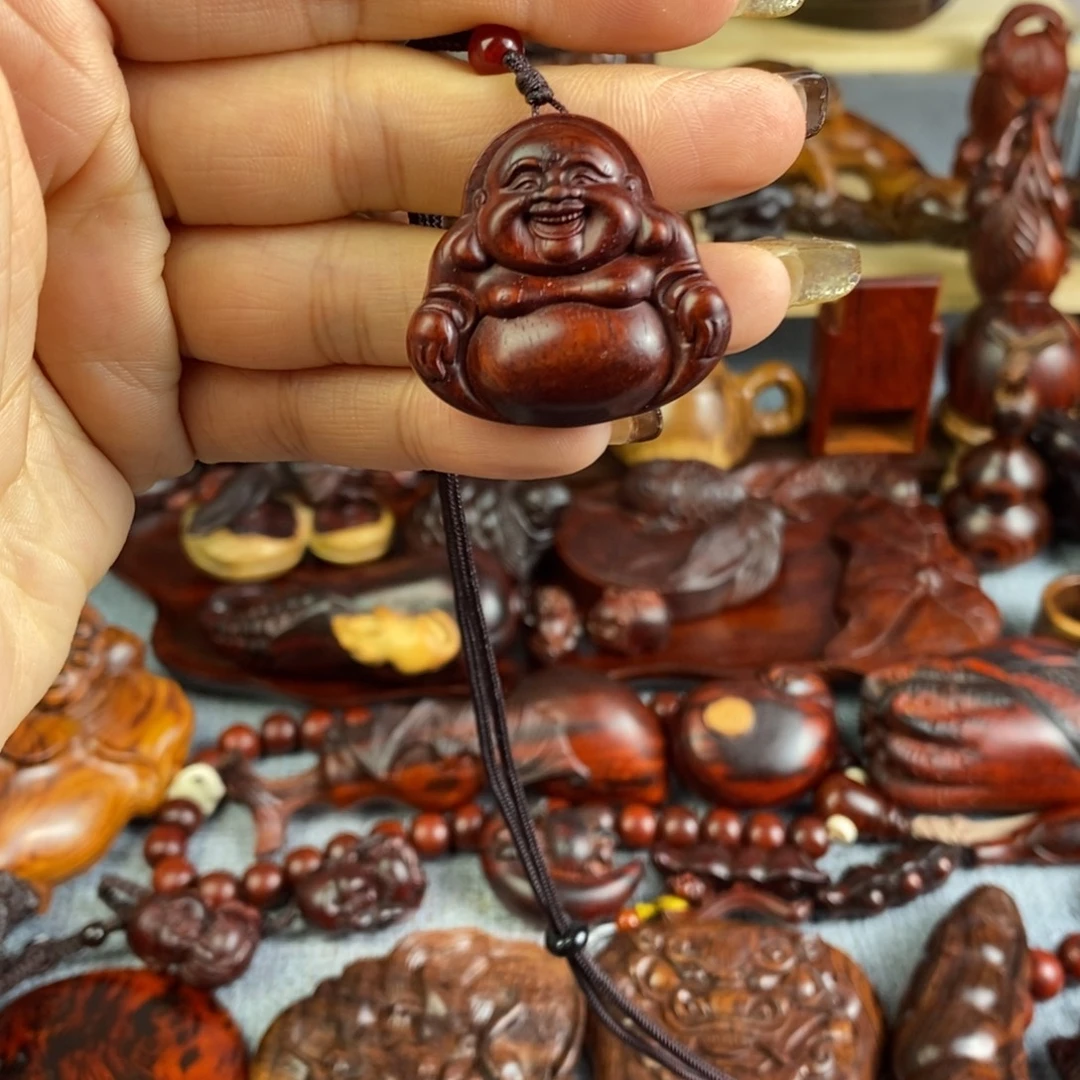 弓***机木小叶紫檀吊坠牌