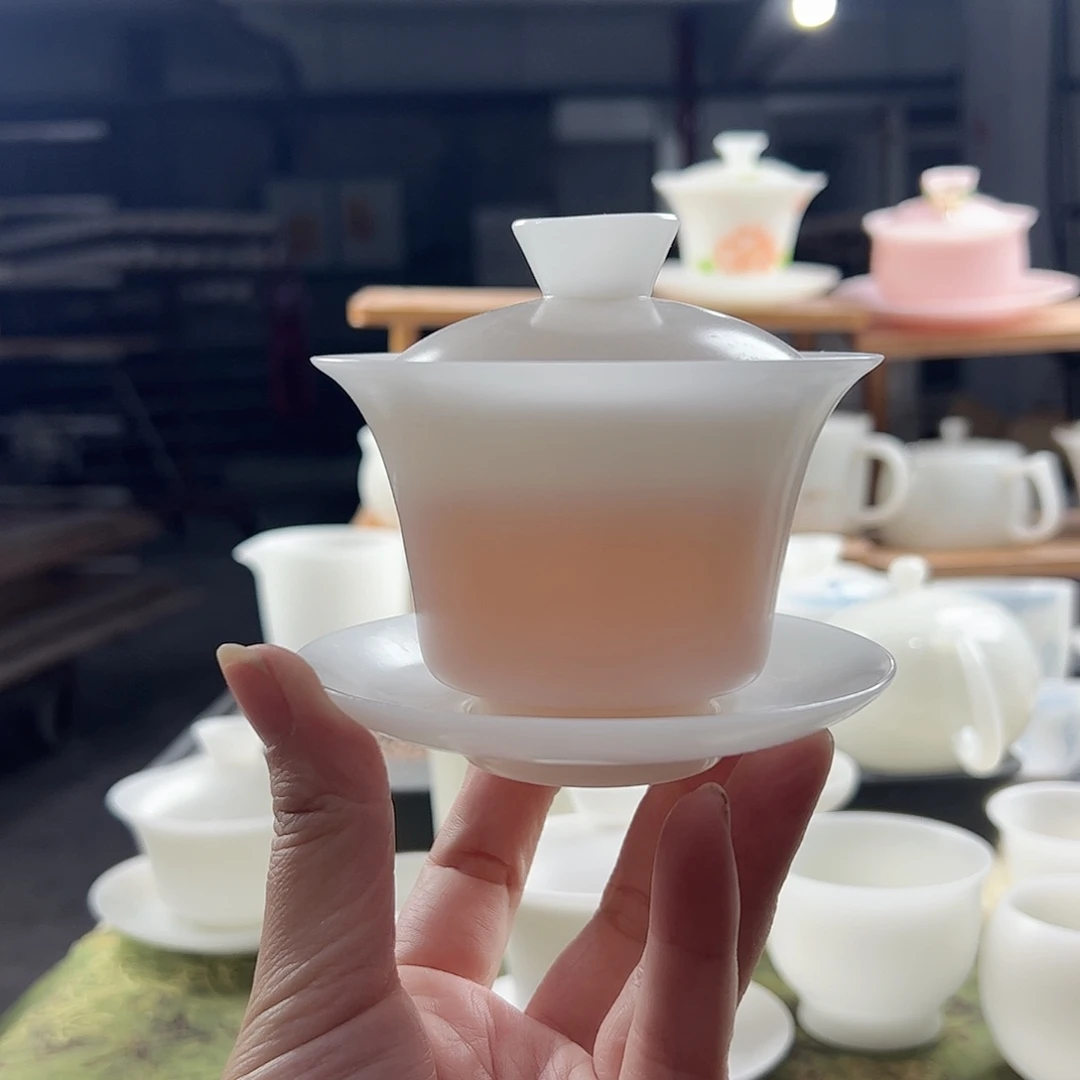 素烧璞玉马蹄盖碗160ml