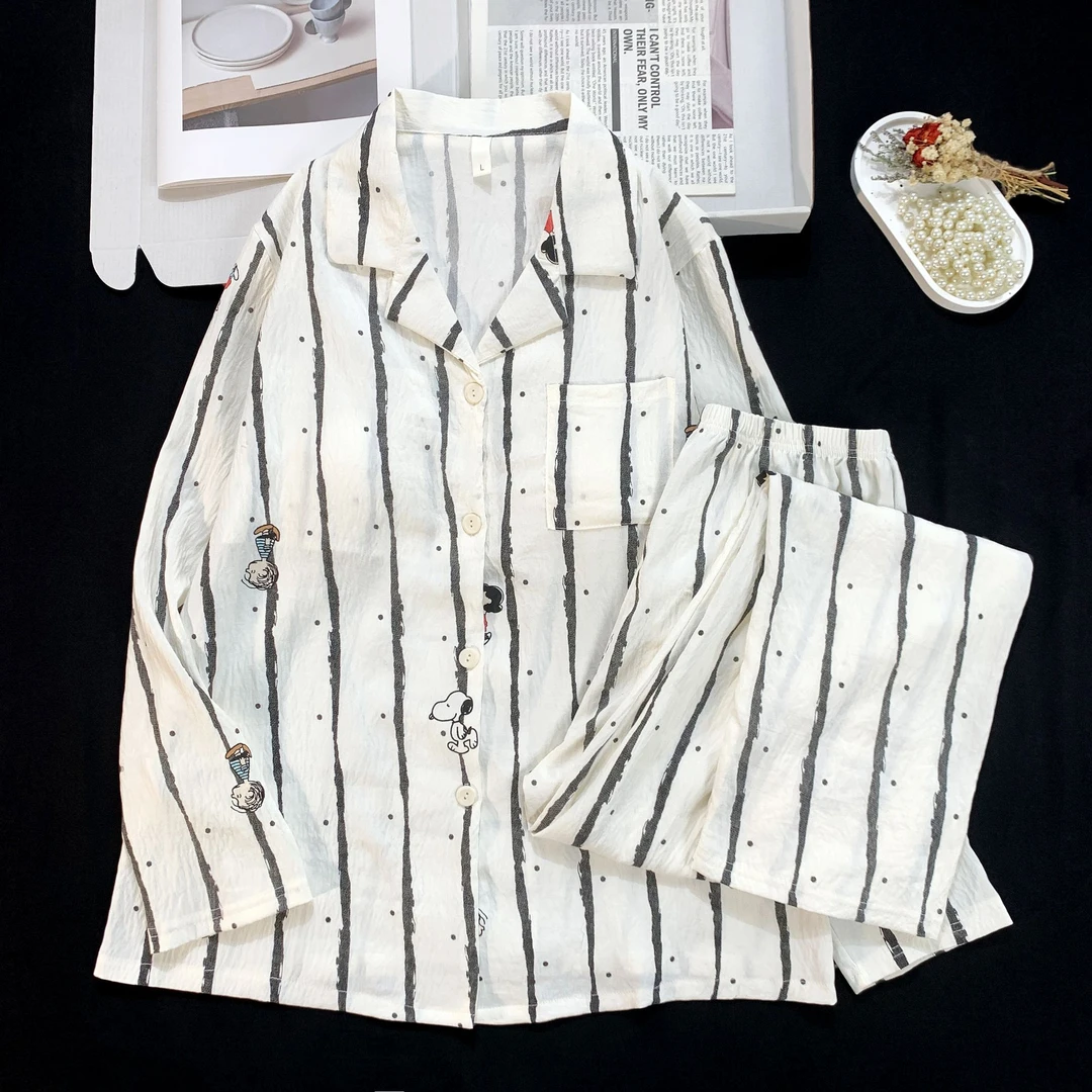 HW（325#）翻领卡通史努比家居服 （带胸垫）