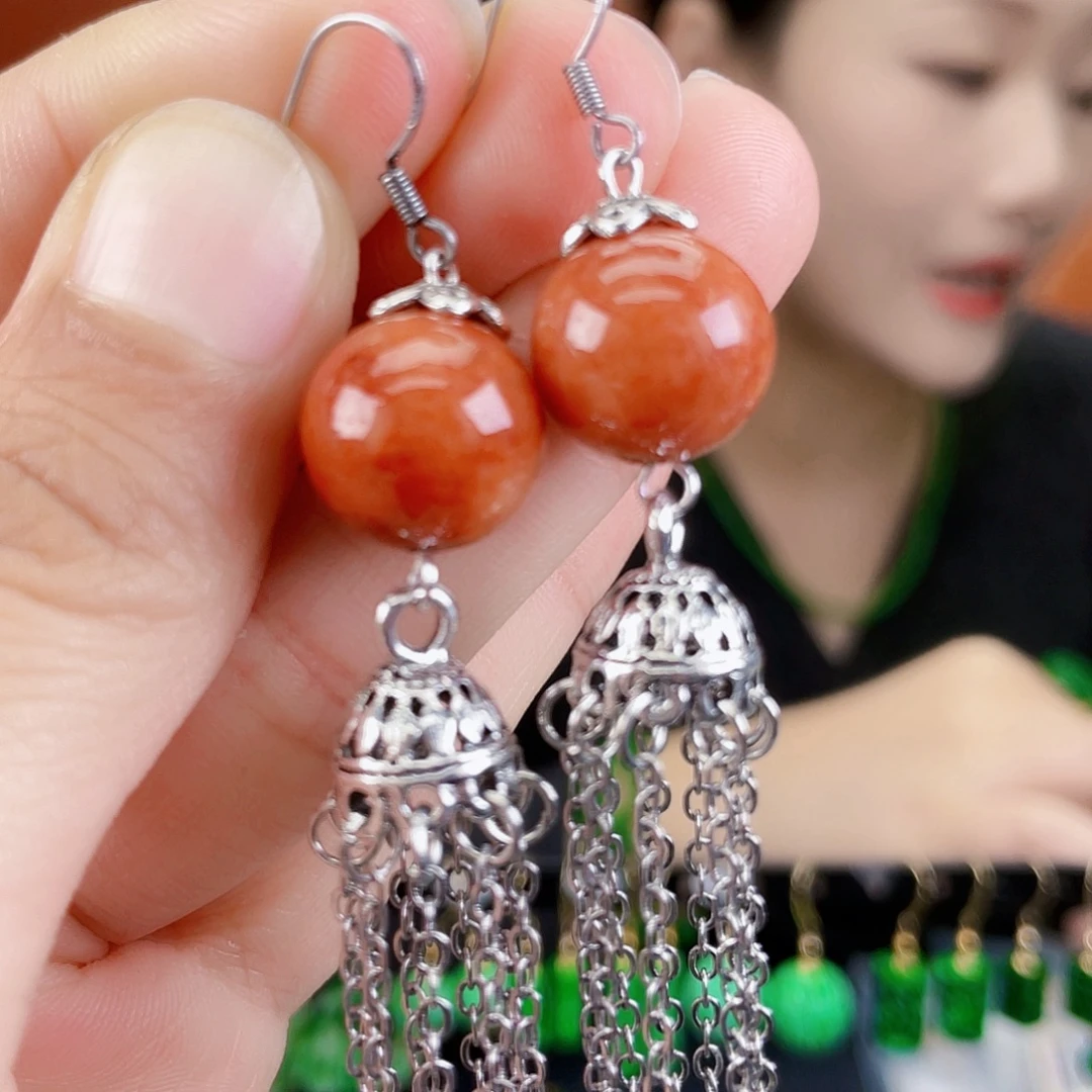 翡翠未镶嵌耳饰饰品