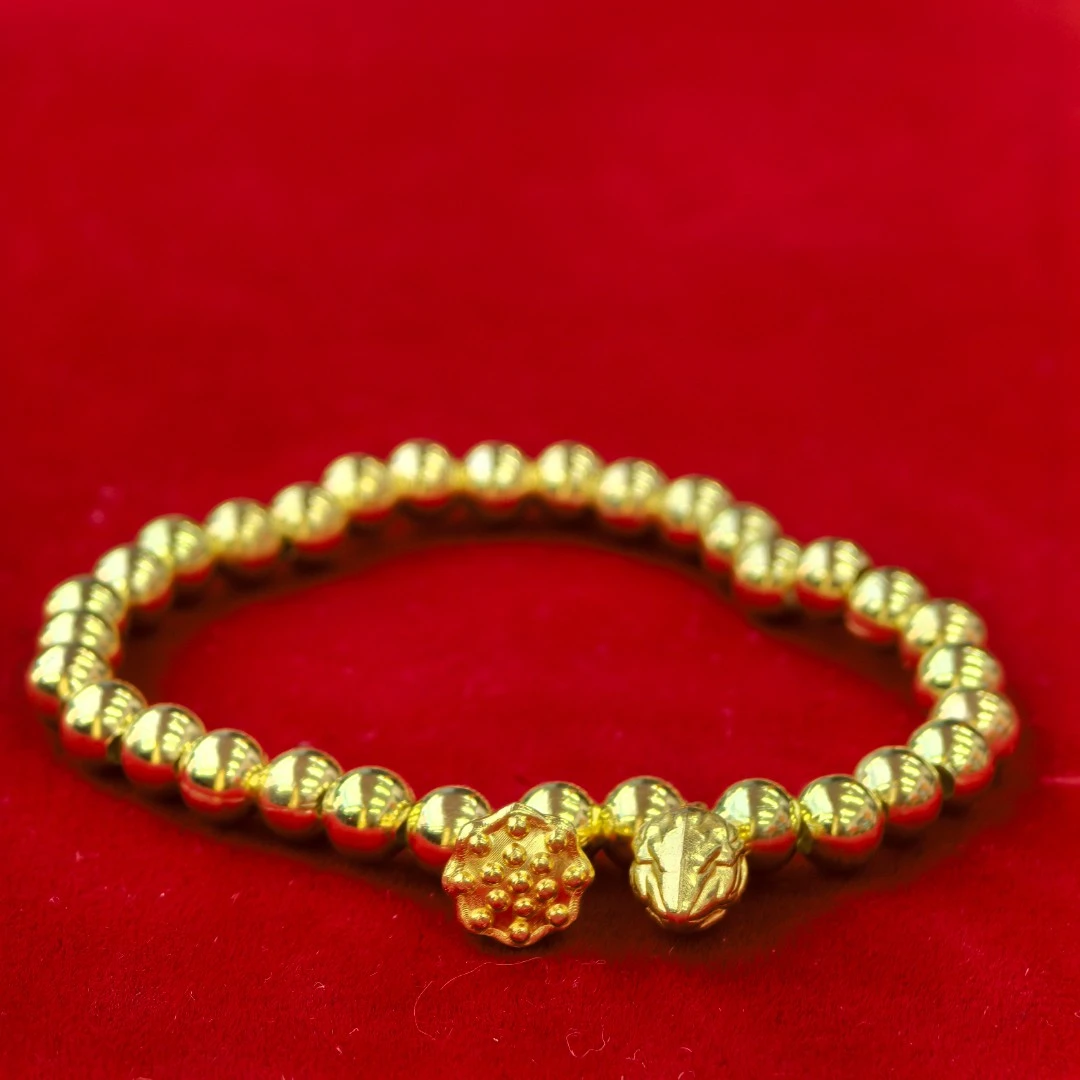 如意古法设计金色莲蓬两世欢手链B37