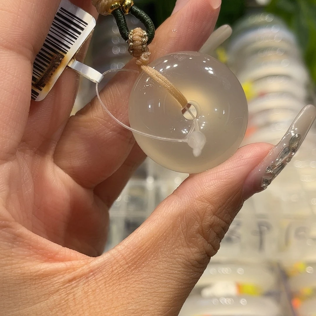玛瑙/玉髓手镯未镶嵌平安扣带绳子吊坠