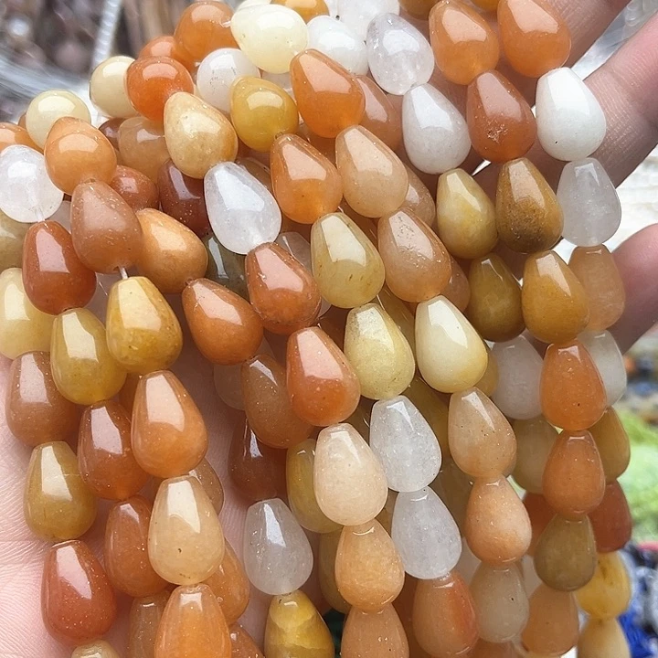 未镶嵌玛瑙/玉髓珠宝半成品一条10/13mm左右金丝玉水滴