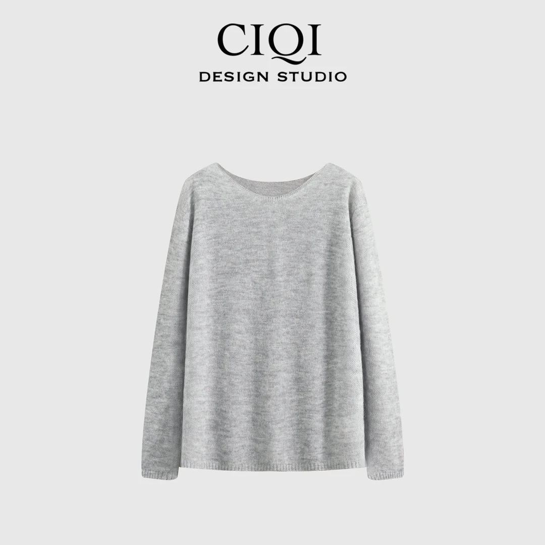 CIQI STUDIO【云柔时光】进口安第斯羊驼毛超舒适针织衫DY25945