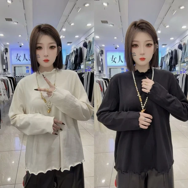 21808木耳边打底衫（衣长60左右）