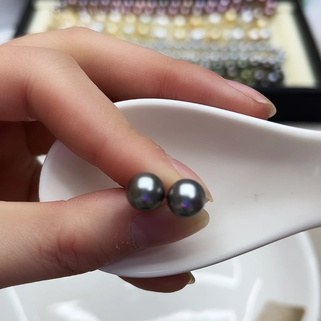 海水珍珠耳饰银S925镶嵌