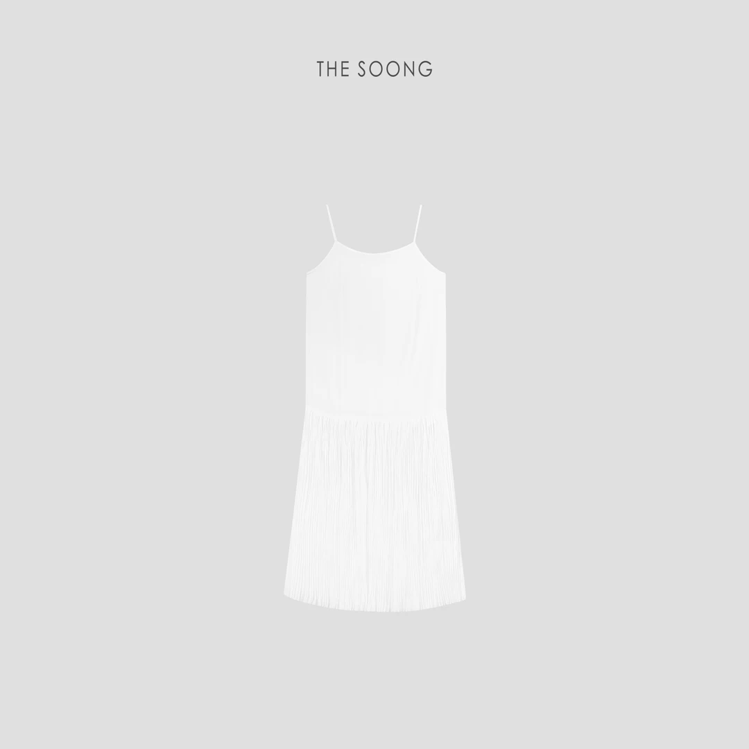 THESOONG|"小白吊带裙"夏日精致轻盈灵动层次感百褶吊带裙WQZ7165