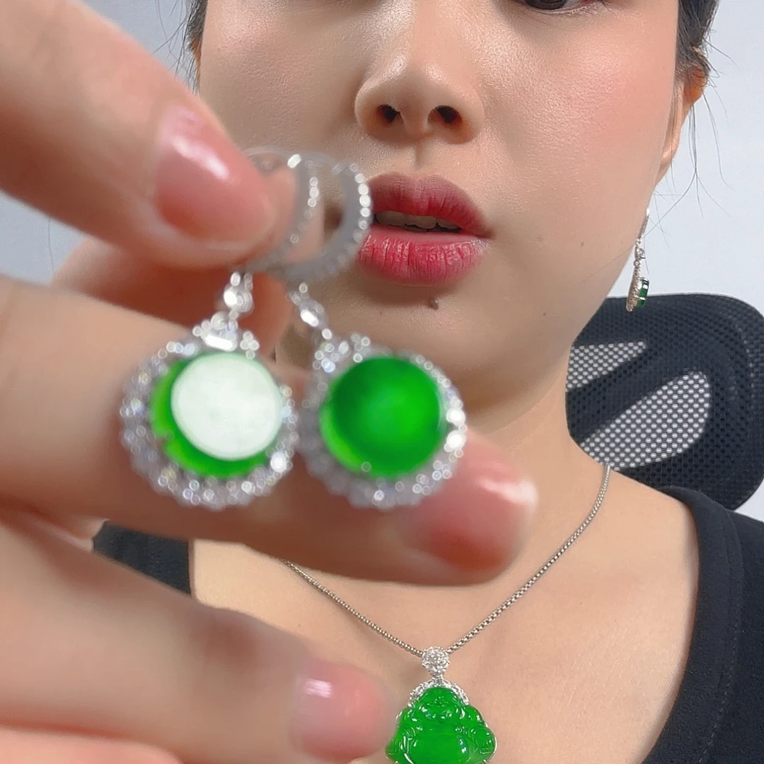 翡翠银S925镶嵌吊坠(不含链)