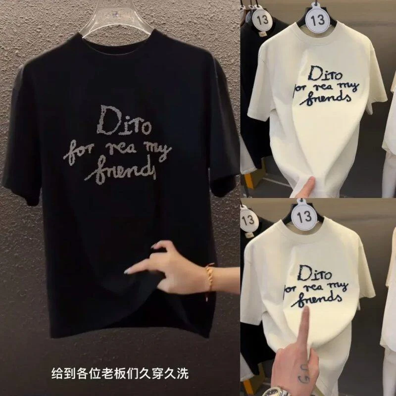 夏季欧版圆领T恤棉质男士潮流时尚宽松印花百搭休闲短袖3668