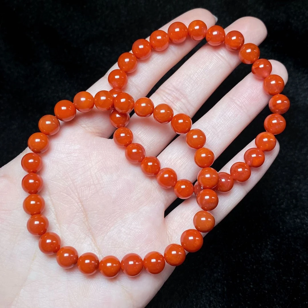 【小宝珠宝】18 T65569-南红单圈手串-多样性发一件-7mm