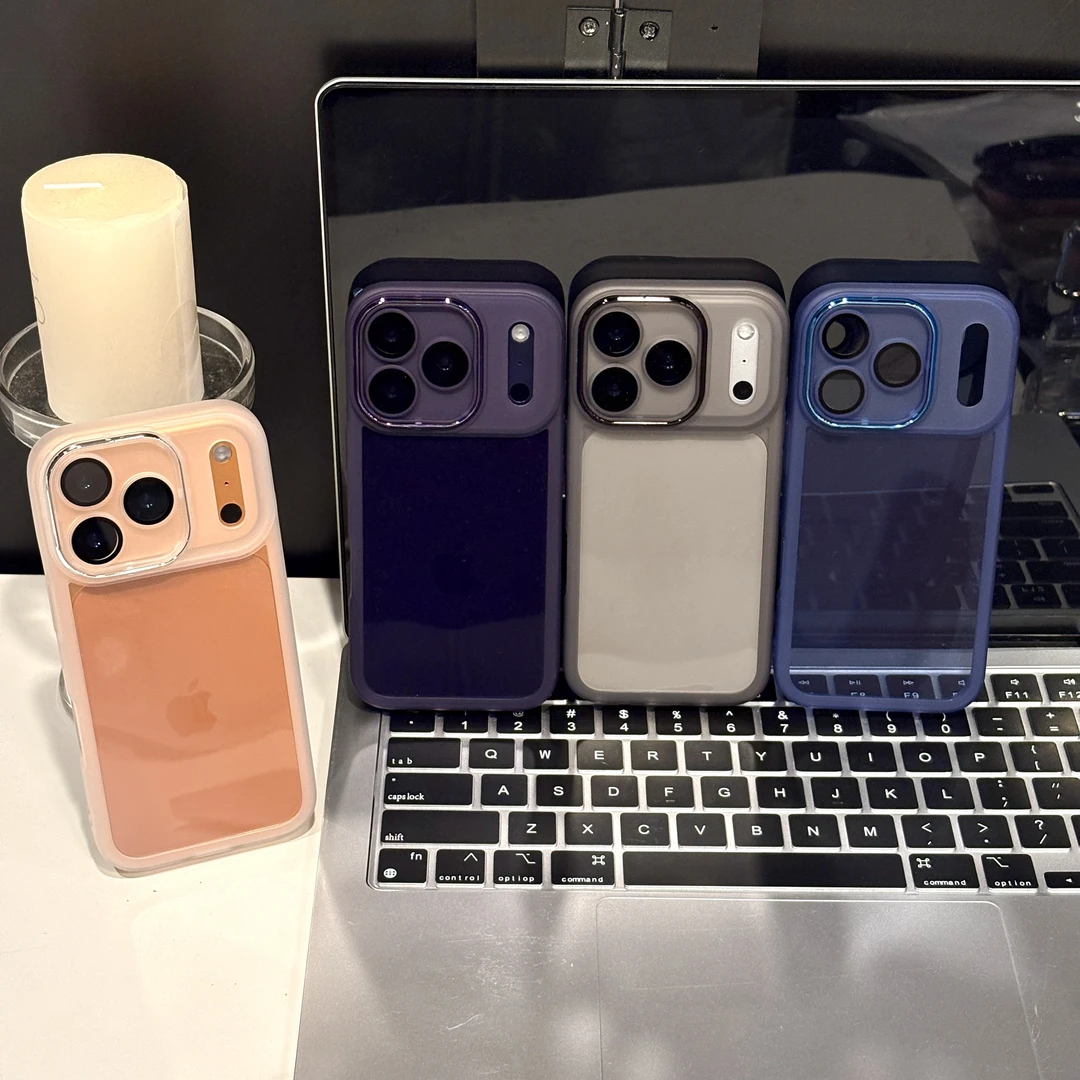 适用苹果17pro手机壳16pm金属镜框华为p70简约oppo小米15创意vivo