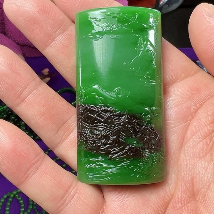 和田玉（碧玉）未镶嵌吊坠(不含链)