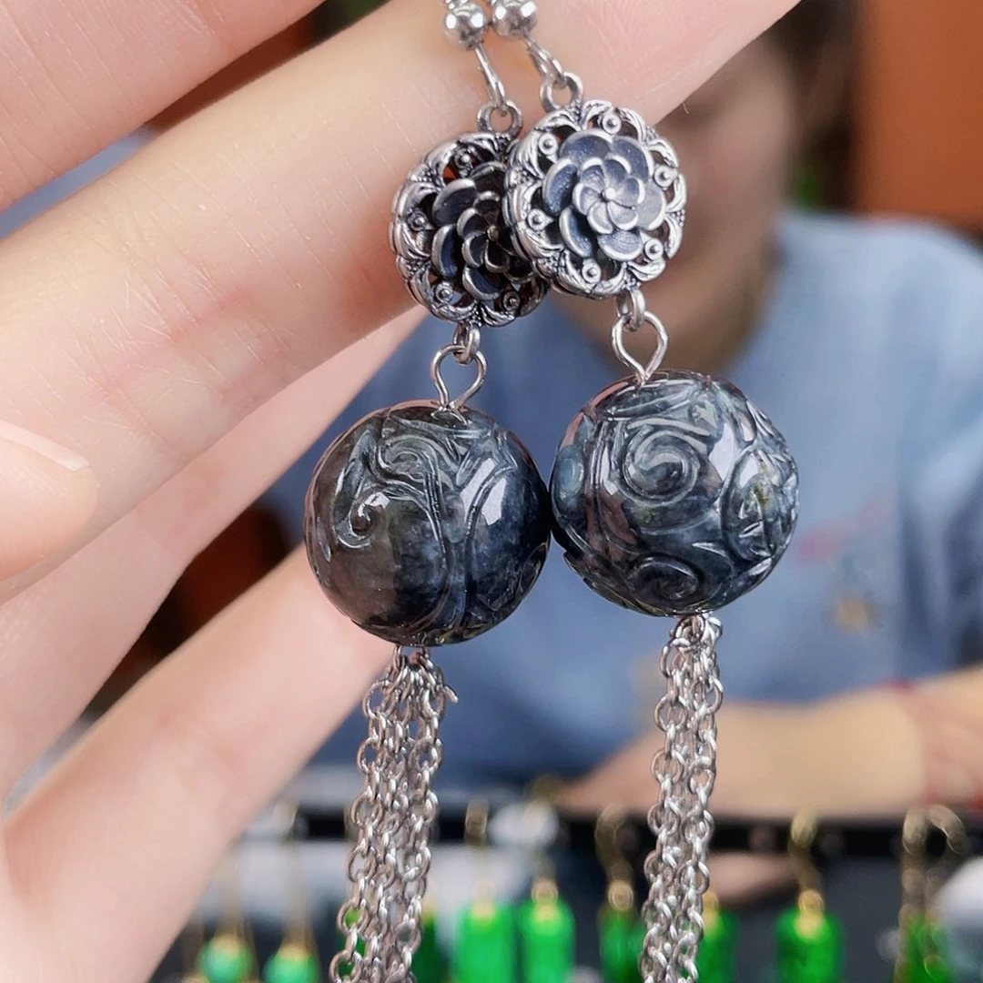 翡翠未镶嵌耳饰饰品