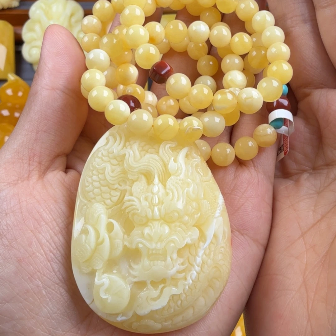 琥珀未镶嵌颈饰纯天然琥珀蜜蜡无优化