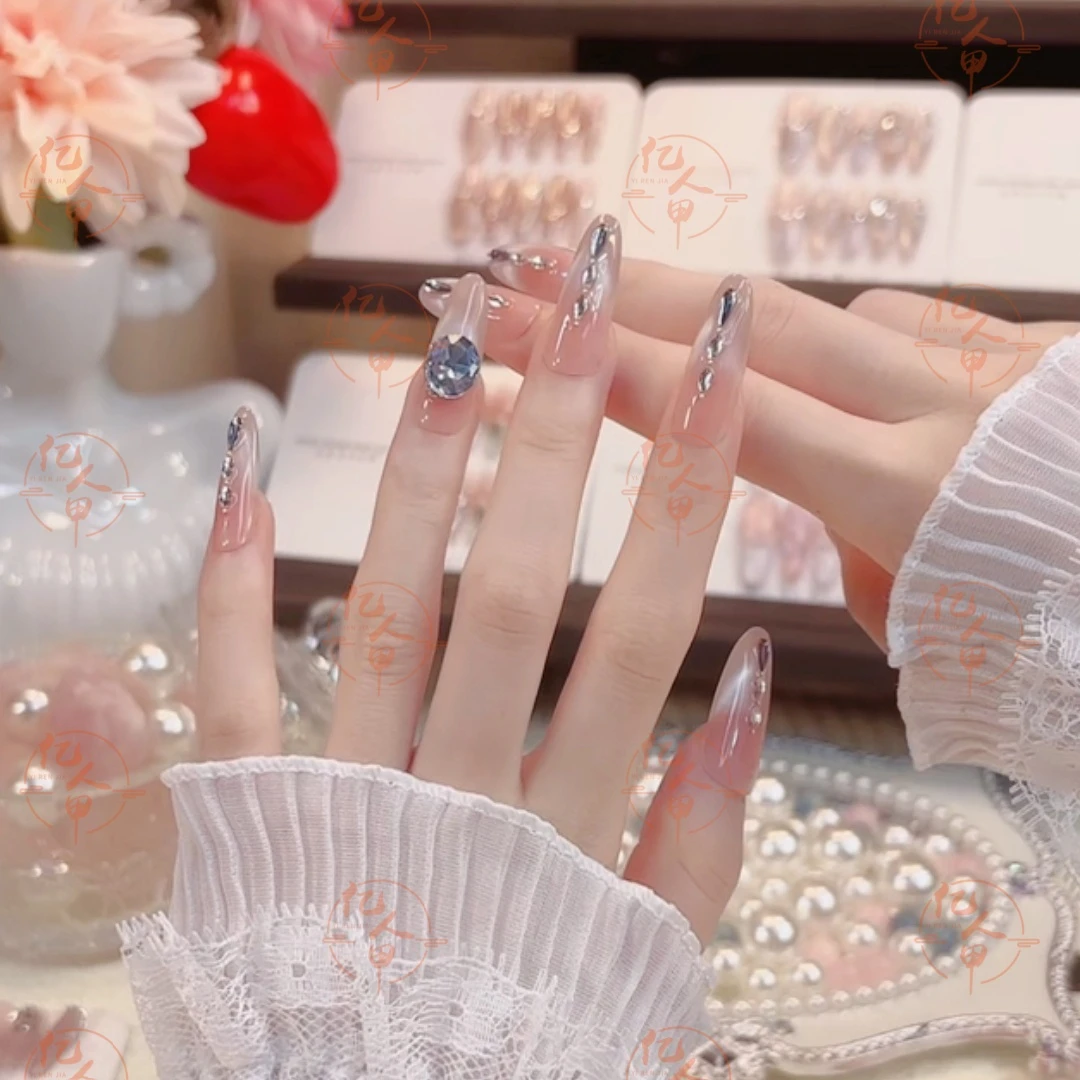 【海洋之心】纯手工穿戴甲猫眼气质显白轻奢温柔百搭款可拆卸美甲贴