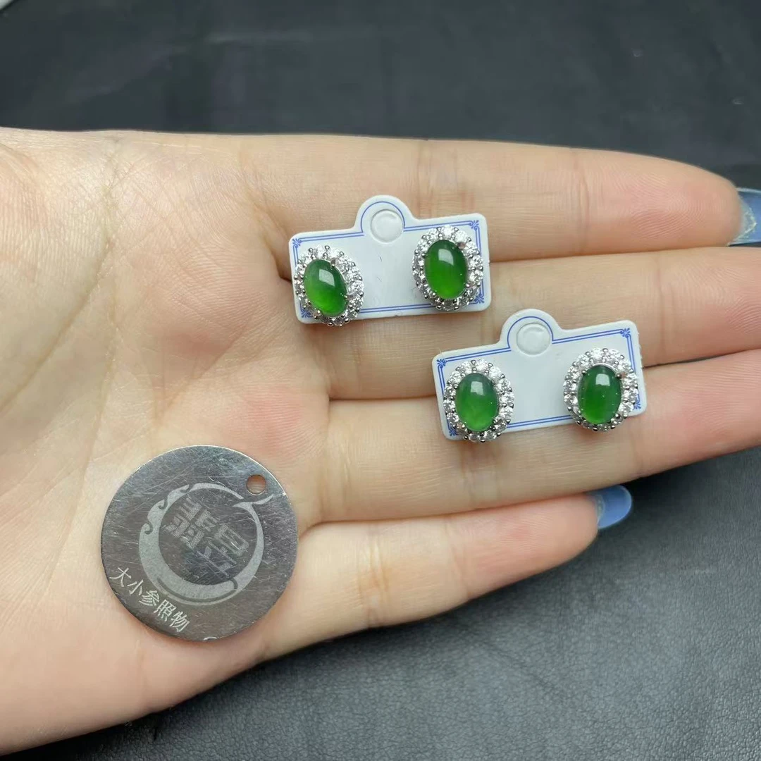 翡昱-N78-66898-天然A货翡翠耳饰-多样性发其一对-C