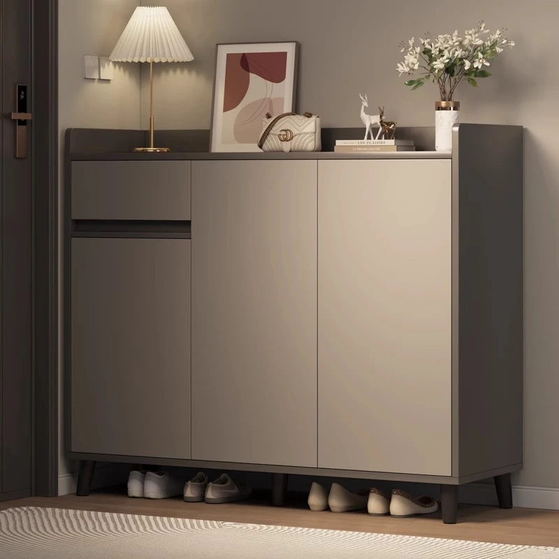 鞋柜家用门口2025新款爆款室内玄关柜一体储物柜实木腿多层鞋架子