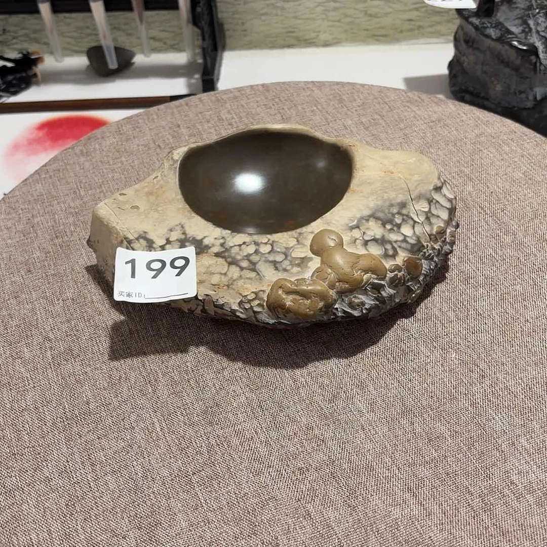 圆***石一砚唐灵璧石砚台摆件