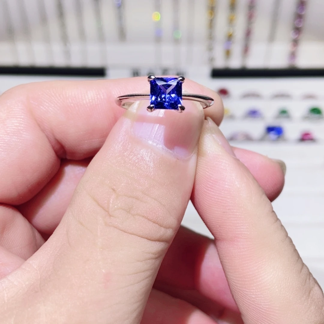 耳饰银S925镶嵌坦桑石