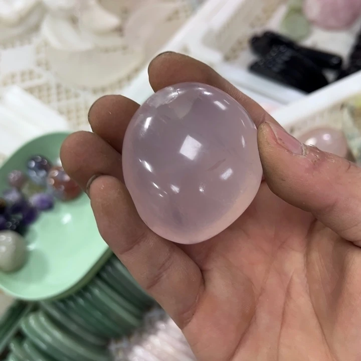 水晶B204未镶嵌很***橙粉把玩