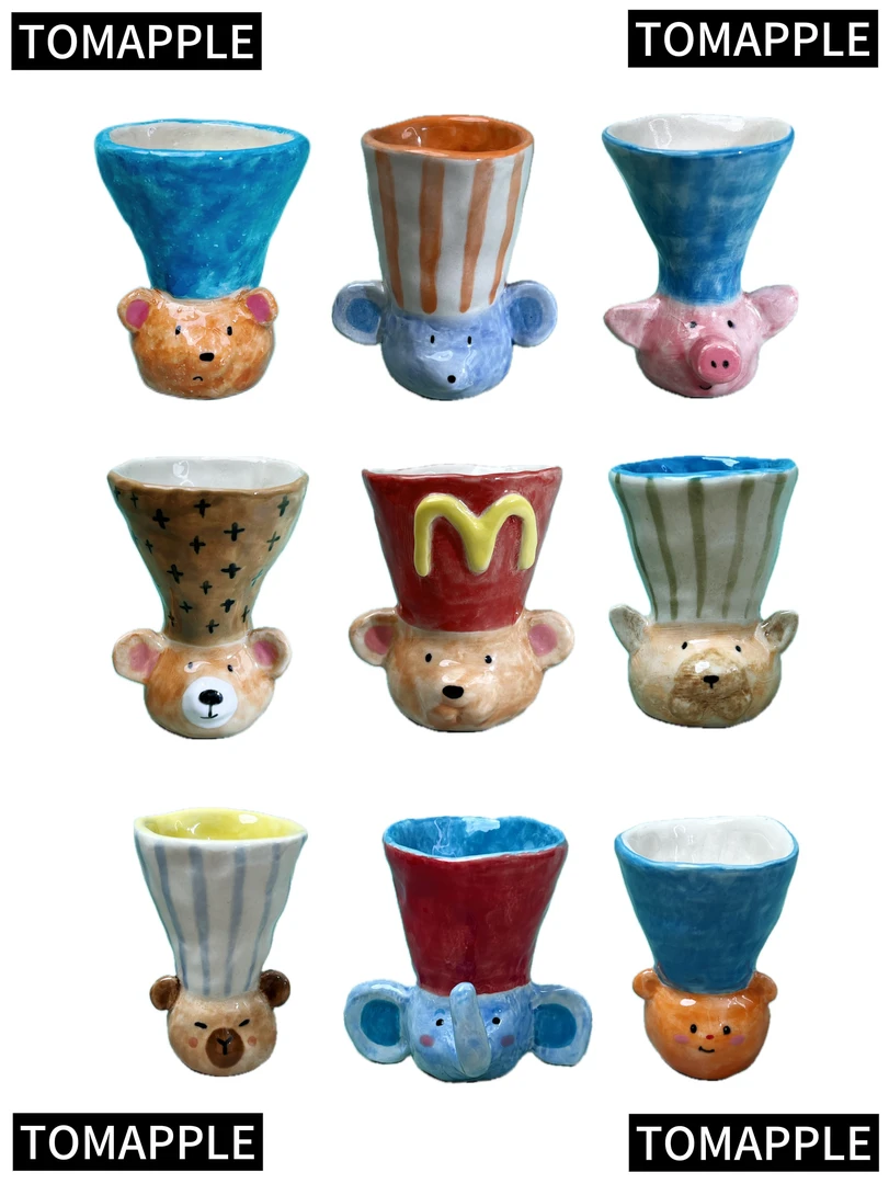 限定手捏动物陶瓷可爱酒杯手绘少女生日礼物ins风