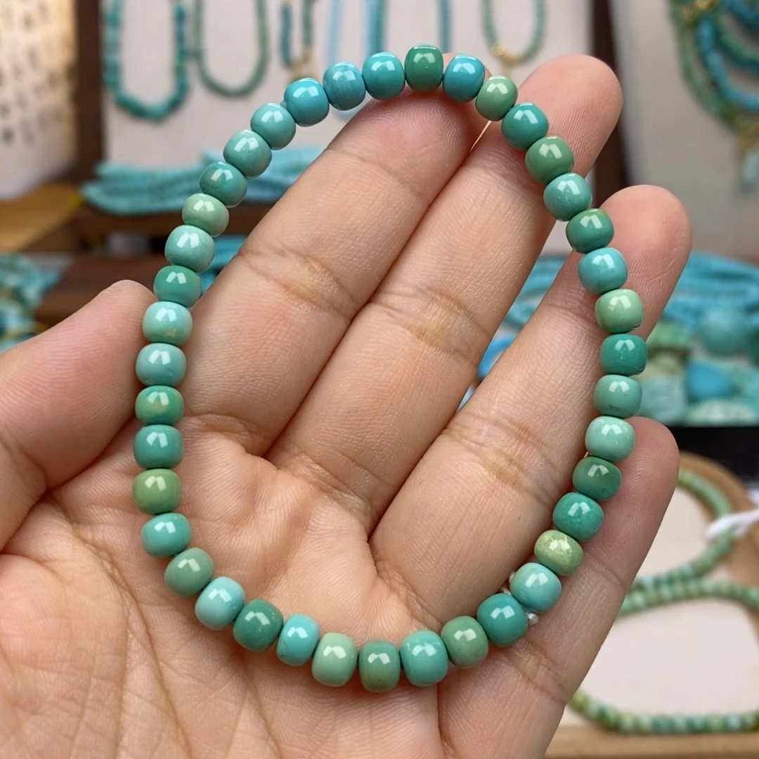 汐***嘻未镶嵌绿松石手串