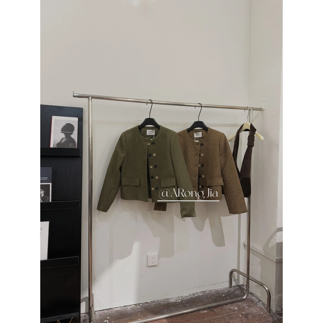 【ARONG阿荣家】小香外套05836-咖啡色绿色-F