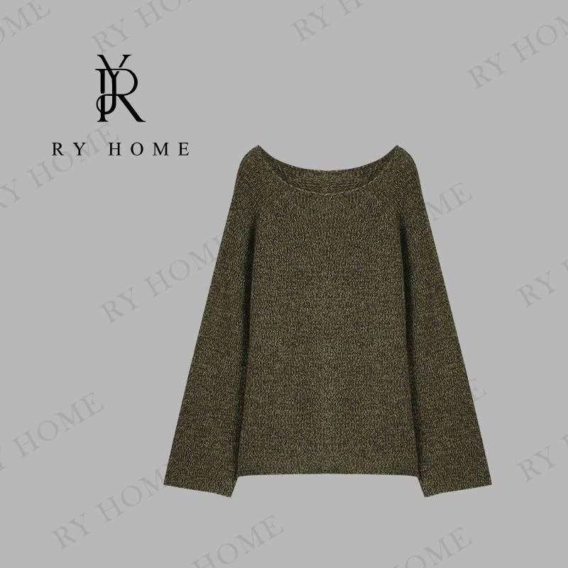 【容雨RYHOME】进口花纱山羊绒羊毛混纺软糯亲肤毛织上衣253M3089
