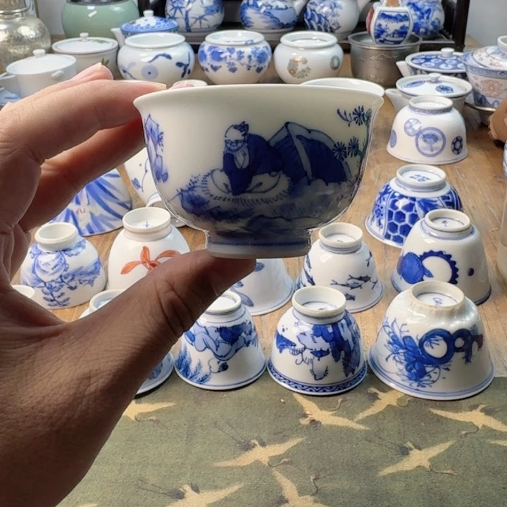 青花瓷器杯子茶具